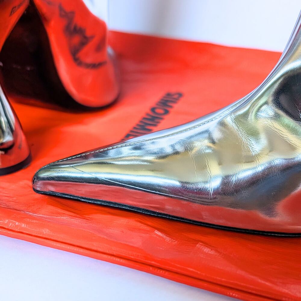 Simon Miller Verner Metallic Hourglass Heel Boots - Picture 6 of 14